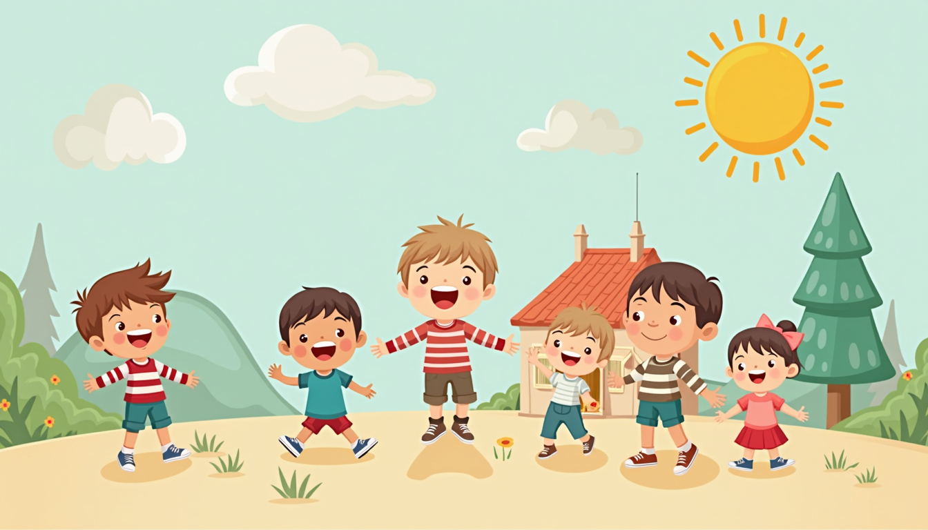 Un grup de copii fericiți jucându-se într-o creșă modernă din Ploiești