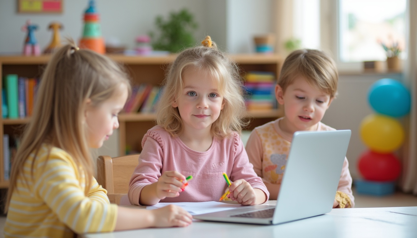 Copii zâmbind și jucându-se într-o gradinita privata în Ploiești