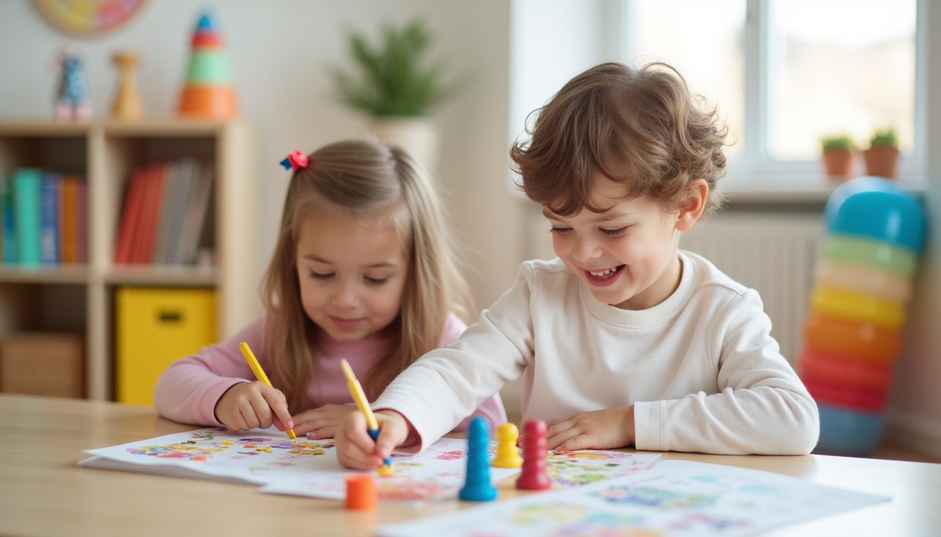 Copii jucându-se într-o clasă Montessori din Cluj, învățând prin explorare independentă și colaborare